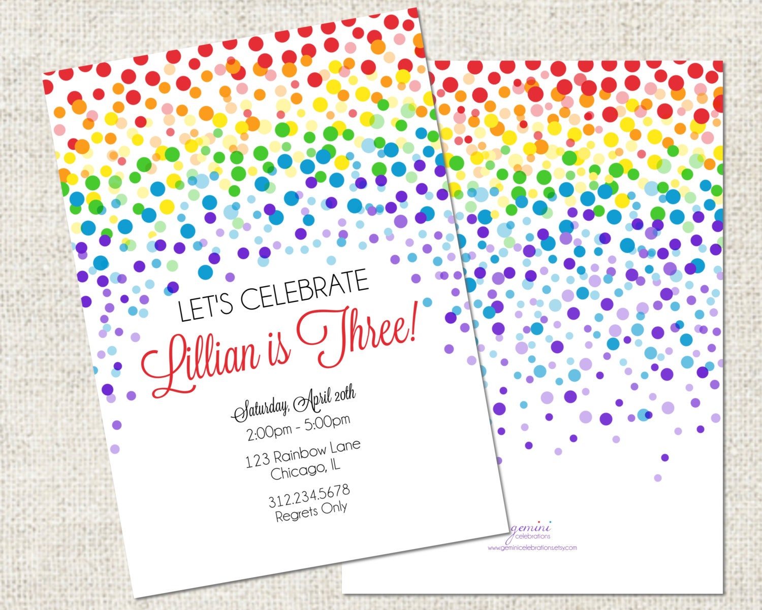 rainbow invitations templates free