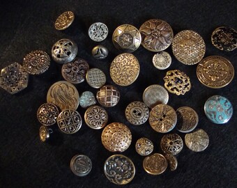 Buttons, Brass Pictures and Various designs, Vintage