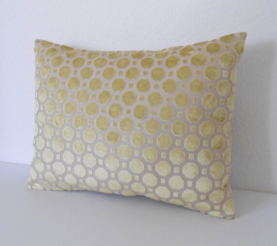 Items similar to Yellow velvet geometric decorative lumbar pillow cover