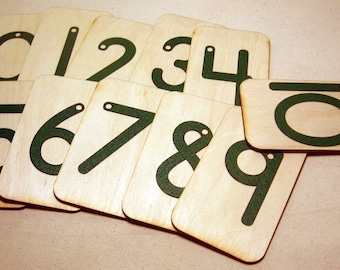 Sandpaper Numbers 0-10 mounted on 3"x5" birch wood
