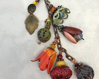 Torch Fired Enamel Dangle Necklace