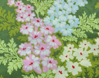 Heather Bailey Nicey Jane Picnic Bouquet, green, OOP, rare, half yard,floral fabric, yardage available