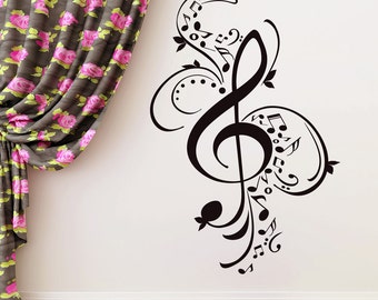 Music notes decal | Etsy