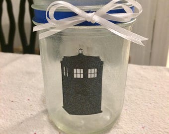 Sparkly TARDIS Silhouette Lantern