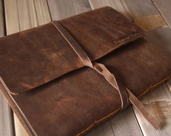 Personalized Leather journal sketchbook - Distressed Vintage Leather Refillable Diary Journals Sketchbook - Personalized Journals