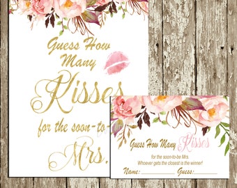 It is a picture of Breathtaking How Many Kisses for the Soon to Be Mrs Free Printable This is a graphic of Breathtaking How Many Kisses for the Soon to Be Mrs Free Printable