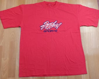 FUBU jersey, vintage t-shirt cotton shirt red of 90s hip-hop clothing, 1990s hip hop shirt, OG, gangsta rap, sewn, size XL
