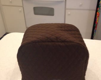 Brown 2 Slice Zipper Toaster Cover Quilted Fabric Kitchen and Home Decor Storage Small Appliance Cover Ready To Ship