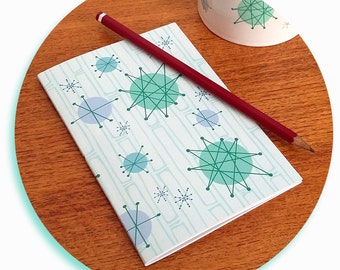 Atomic Starburst Notebook - Retro Notebook - Space Age Journal - Retro Journal - Mid Century Notebook - pocket journal - vintage notebook