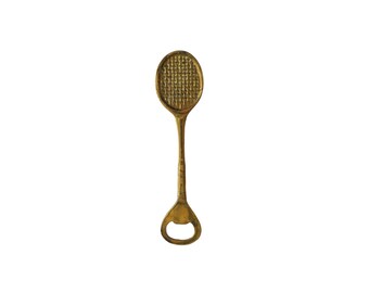 Vintage Brass Tennis Racket Bottle Opener Barware