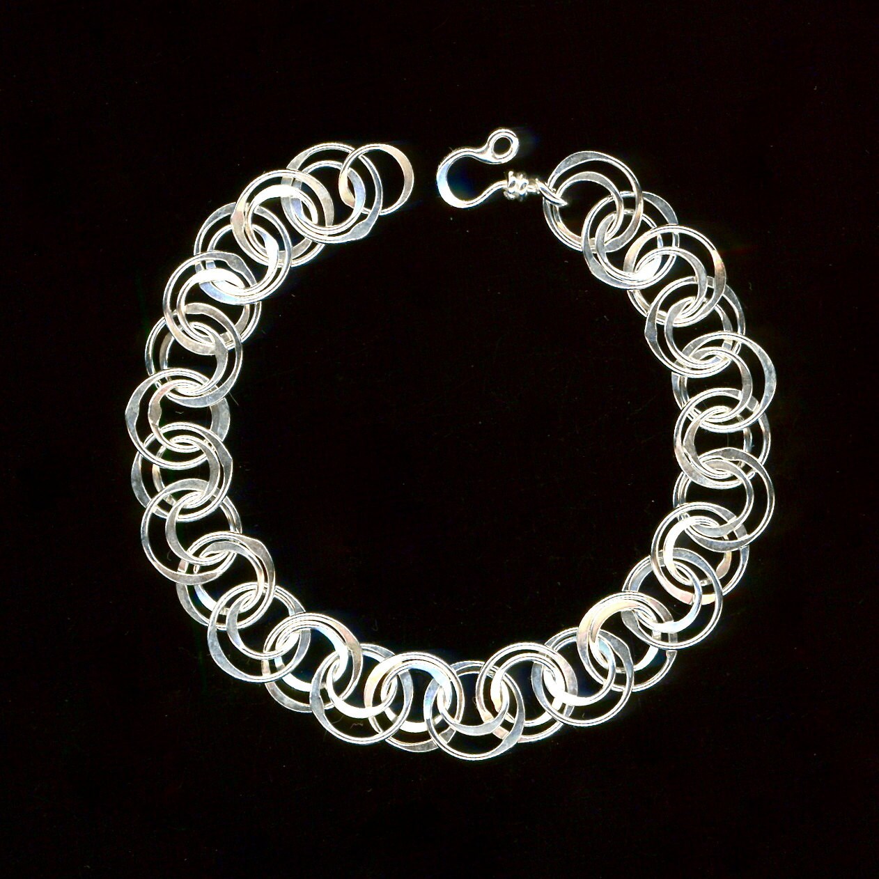 Bracelet Chain Link Sterling Silver Circle Chainmaille Wire