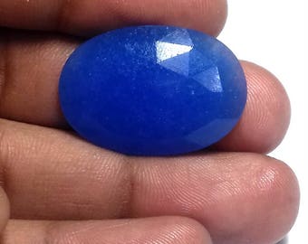 100% Natural Blue Faceted Onyx Gemstone AAA++ High Quality Gemstone In a Very Low Price ,25.00 Carat ,Oval Shape,Size 21X31X5 MM,Code AZ313