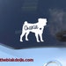 Pug Silhouette Vinyl Sticker - personalized Car Decal