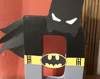 Letter D Batman, super hero, letter art