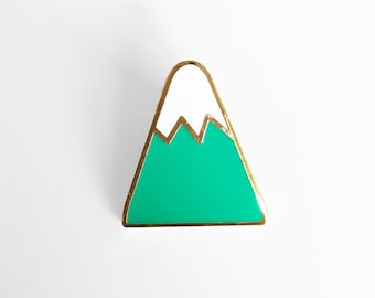 Mountain Enamel Pin - Sleepy Mountain Gold Pin
