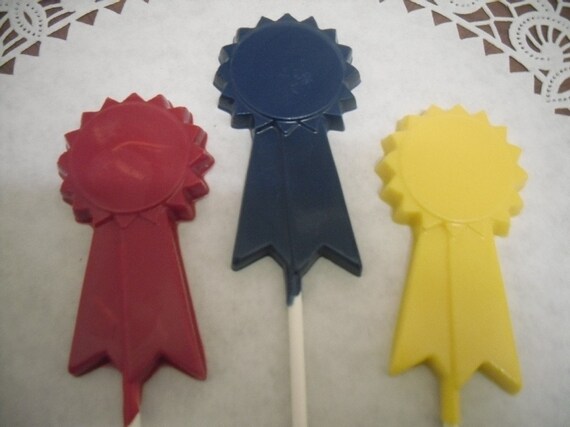 One Dozen Award Ribbon Lollipops