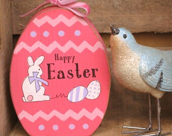 Wood Easter Egg, Egg Ornament, Easter Ornament, Easter Decor, Painted Egg, Spring Decor, Easter Gift, Personalized Gift, Custom Ornament
