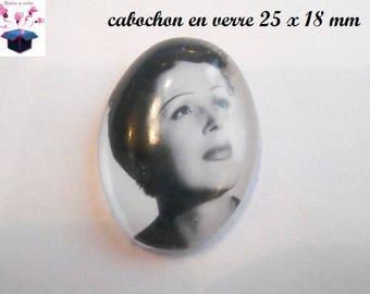 1 cabochon glass 25mm x 18mm theme edith piaf