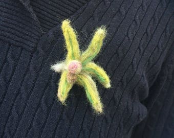 Needle Felted Olive Branch Brooch