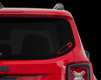 Safety Pin Decal - Car Decal, laptop decal, window decal - AF-D1045