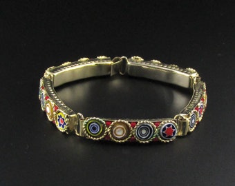 Millefiori Bracelet, Italian Bracelet, Colorful Bracelet, Mosaic Bracelet, Venetian Bracelet, Murano Glass Bracelet