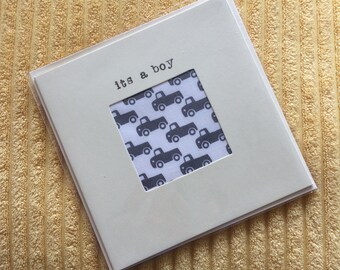 Trucks Baby Boy New Baby Greetings Card