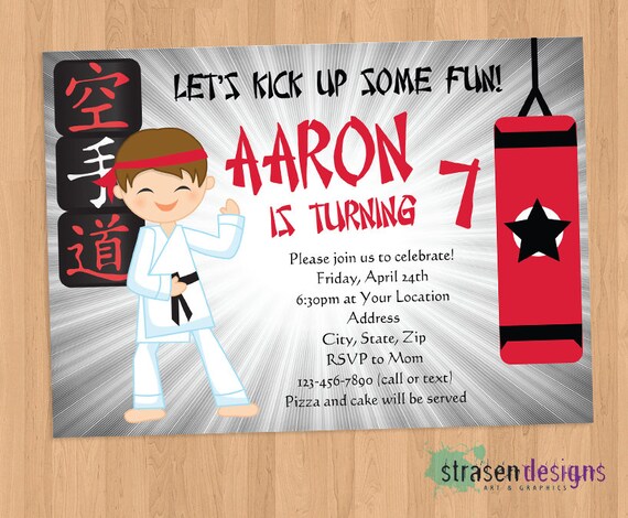 Karate Birthday Party Printable