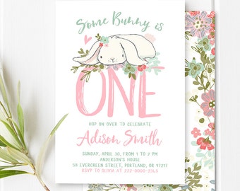 bunny birthday invitation spring birthday invitation easter