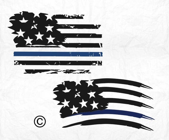 Download American flag svg Thin blue line svg Distressed svg Police