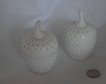 Milk Glass acorn jars