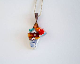 Construction-06 - Mixed Media Necklace