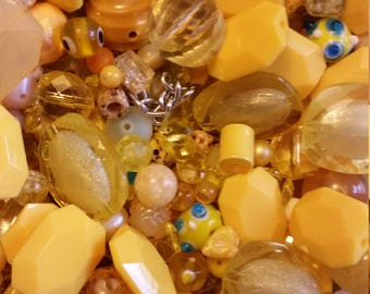Huge Scoop of Yellow Beads!! Bead Soup * 6 oz.!