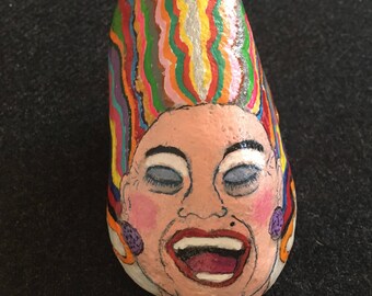 Hand painted pebble, rock art, painted stone, painted rock, paperweight, art, gift
