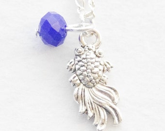Asian Fish Necklace Goldfish Necklace Zen Necklace Silver Goldfish Necklace Koi Necklace Fish Charm Necklace Silver Fish Birthstone necklace