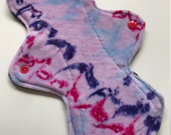 One csp for regular flow, 10.5", hand dyed bamboo velour - waterproof fleece backed