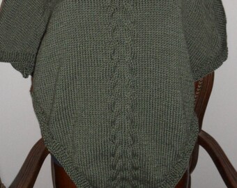 Women's Poncho, shrug, high collar, handmade, single piece