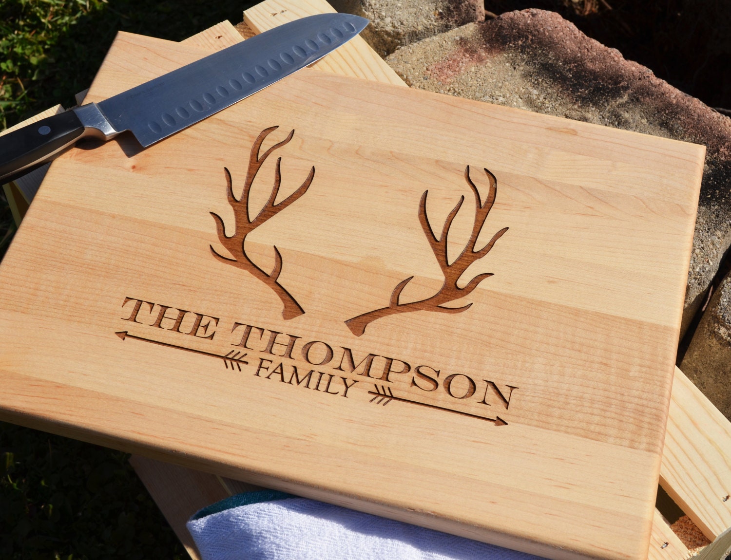 Personalized Engraved Deer Antler Cutting Board Choose From