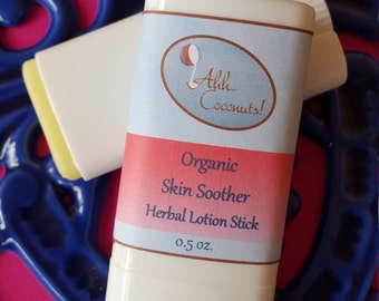 Organic Herbal Lotion Stick – Soothes and Protects Dry Skin and Eczema - Teens, Tweens, Kids, and Adults – 0.5 oz Tube – Purse, Travel Size