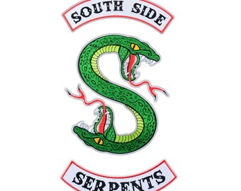 Riverdale South Side Serpents Inspired Embroidered Patch, Southside Jacket iron on parch, Snake patch, Back patch, Bikers patch