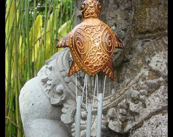 Wind chime mobile zen turtle OWL wooden elephant