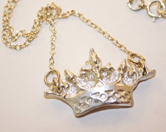 Silver Clay Crown Pendant