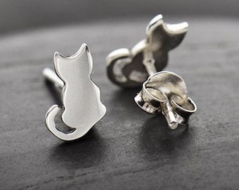 Cat Ear Studs - Sterling Silver