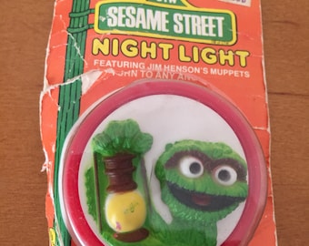 Vintage Sesame Street Oscar the Grouch Nightlight