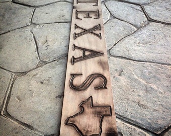 TEXAS Lone Star State Home Decor Rustic Finish Natural