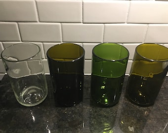 Set of 6 Reclaimed wine bottle glasses