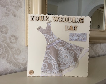 Your Wedding day card with dress detail.