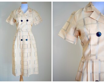 A Daytimer Dress | vintage 1950s dress | plaid 50s dress