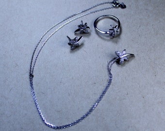 dragonfly silver set (925 adjustment, zircon stone)