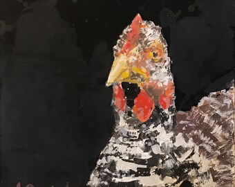 Chicken Head #4 - original painting by Andrew Daniel