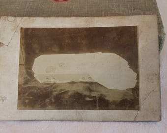 Antique Victorian Mourning Photograph of Post Mortem Child in Casket